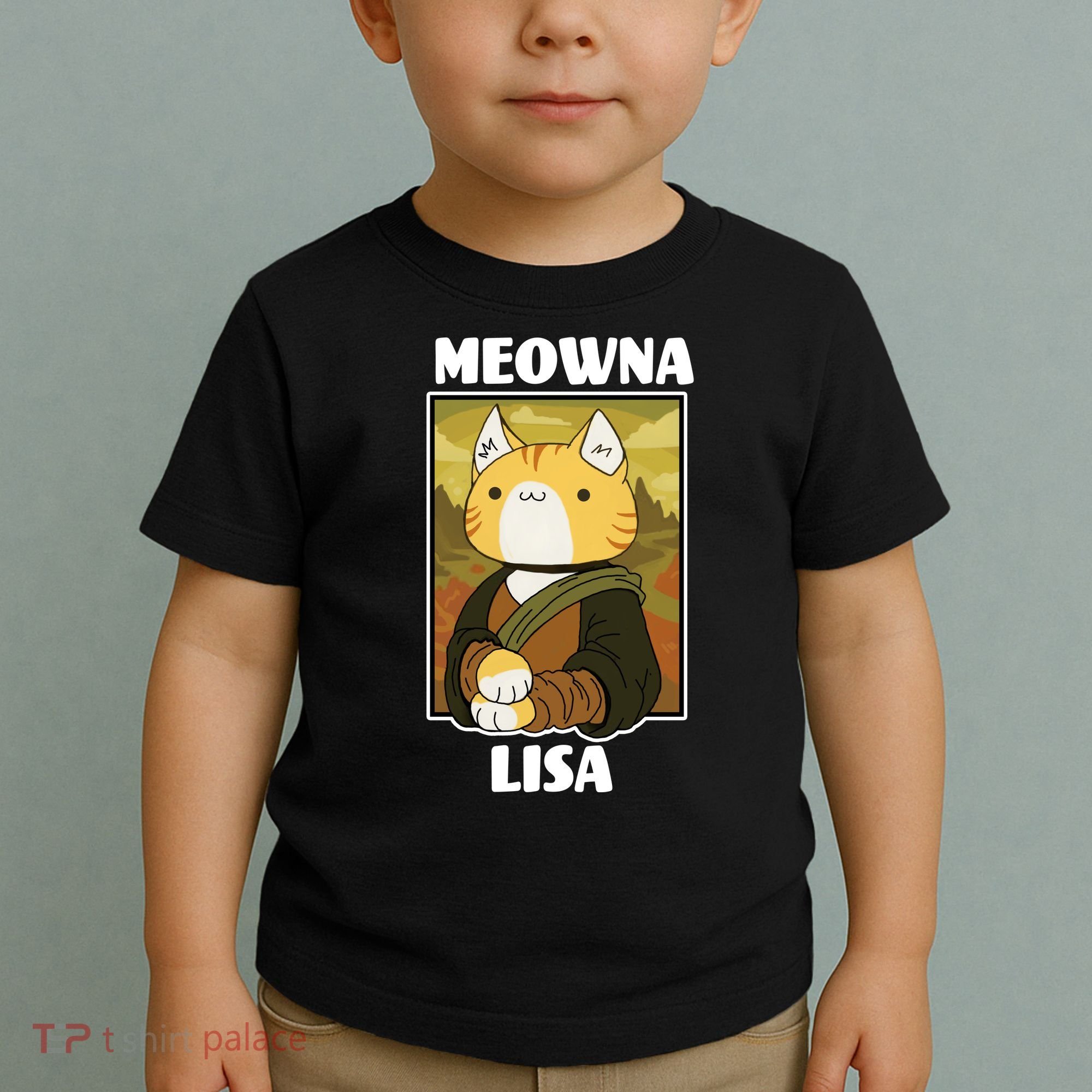 Meowna Lisa Cat Portrait Toddler T-Shirt