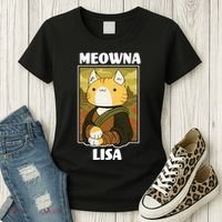 Meowna Lisa Cat Portrait Women's T-Shirt thumb 3