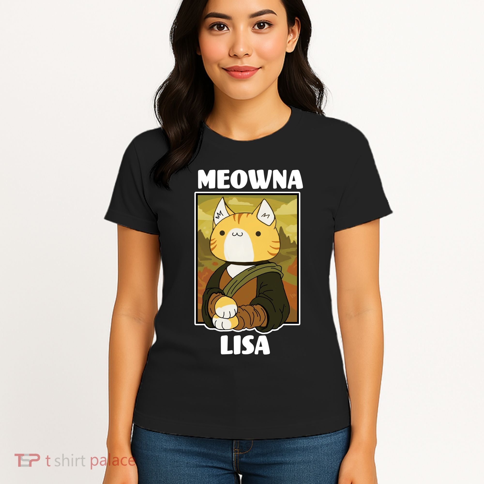 Meowna Lisa Cat Portrait Women's T-Shirt