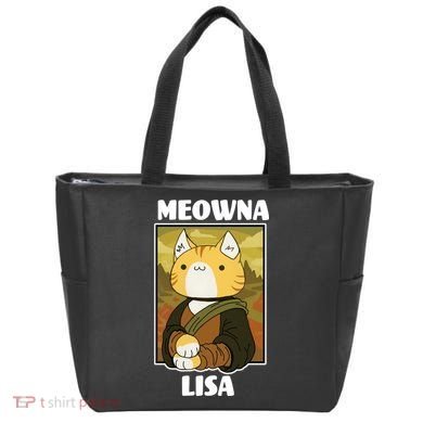 Meowna Lisa Cat Portrait Tote Bag