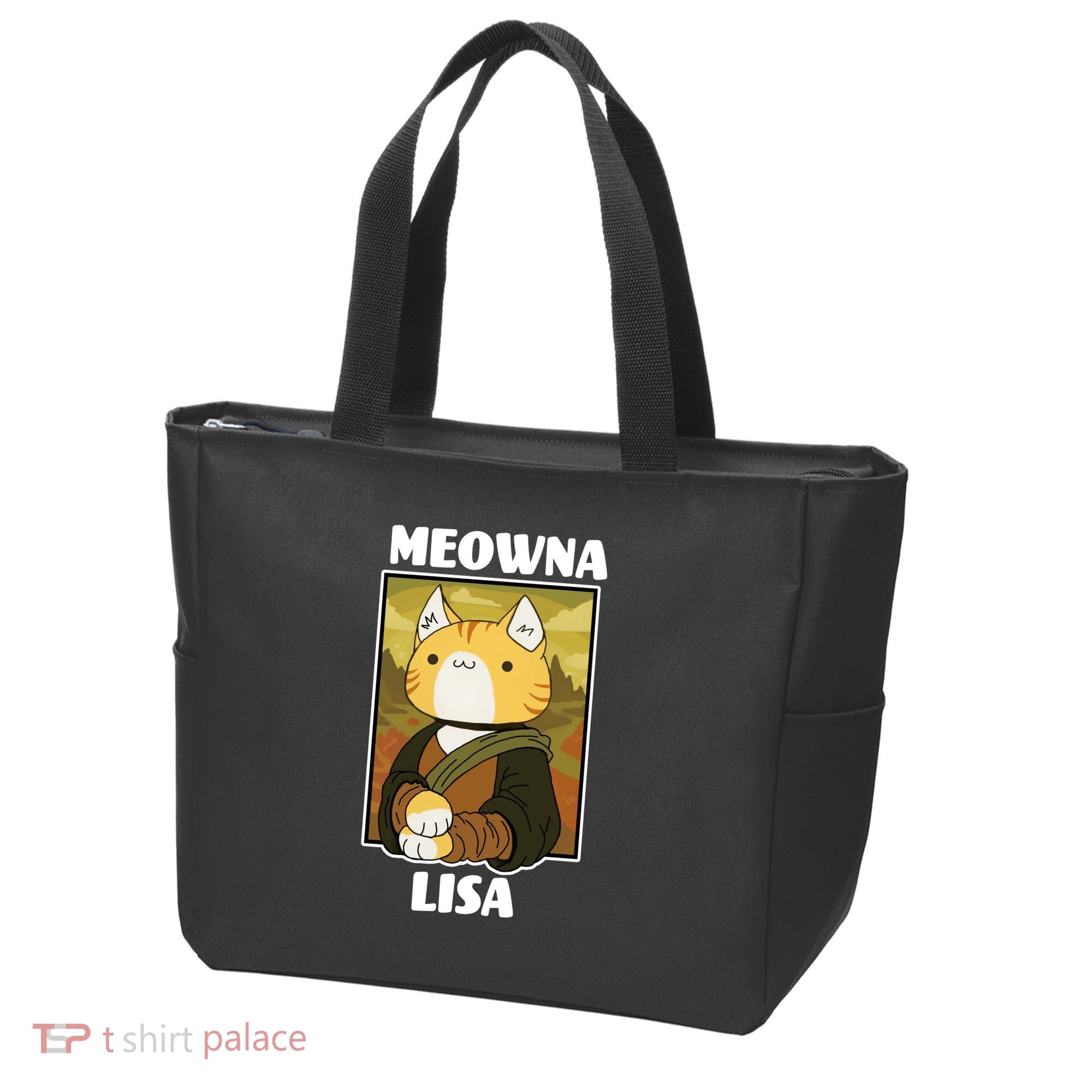 Meowna Lisa Cat Portrait Tote Bag
