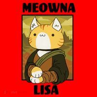 Meowna Lisa Cat Portrait Santa Hat thumb 1