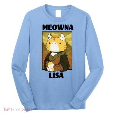 Meowna Lisa Cat Portrait Long Sleeve Shirt