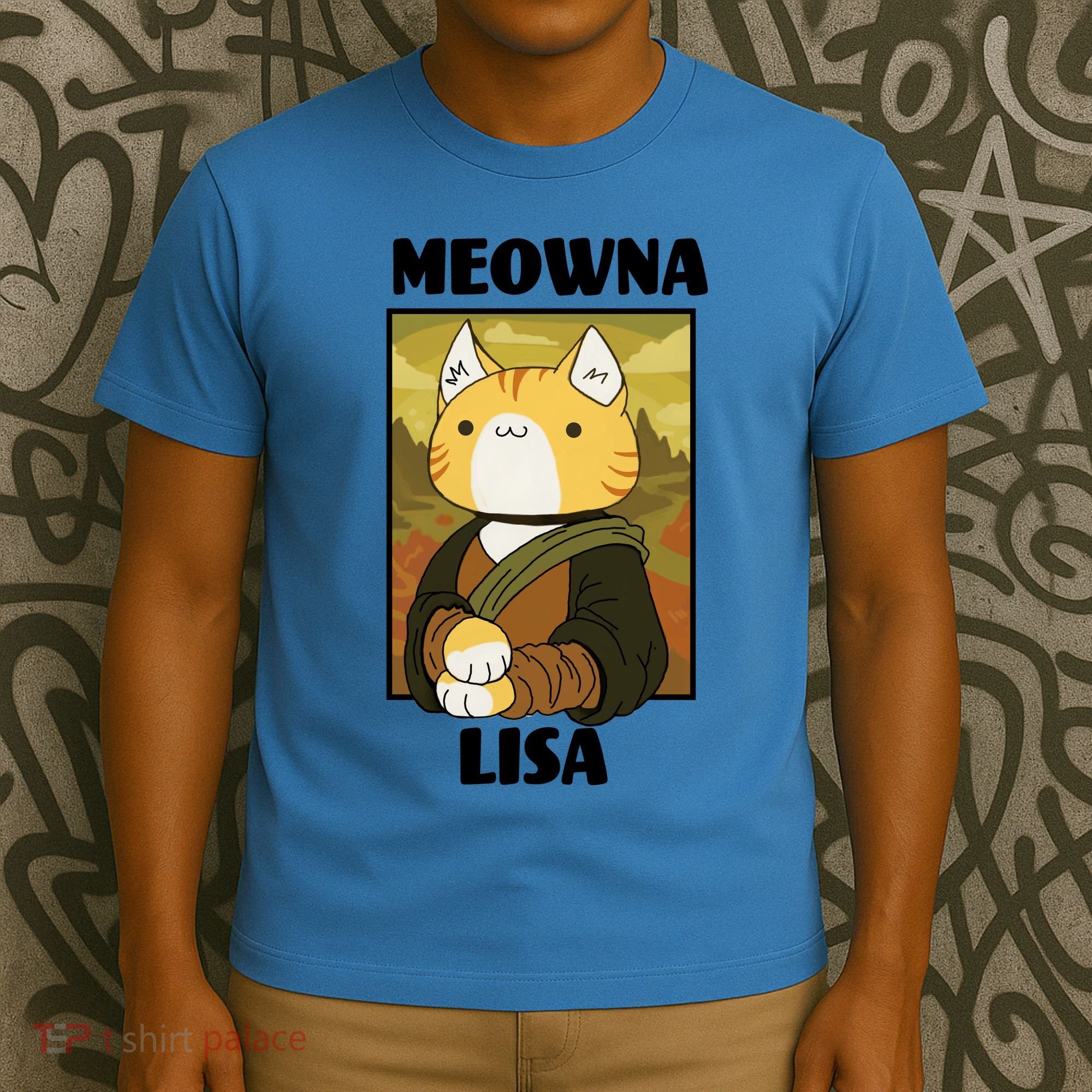 Meowna Lisa Cat Portrait T-Shirt