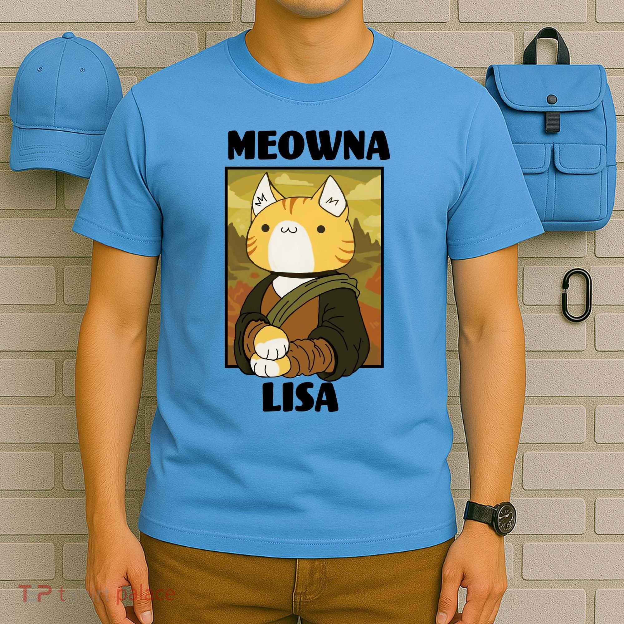 Meowna Lisa Cat Portrait T-Shirt