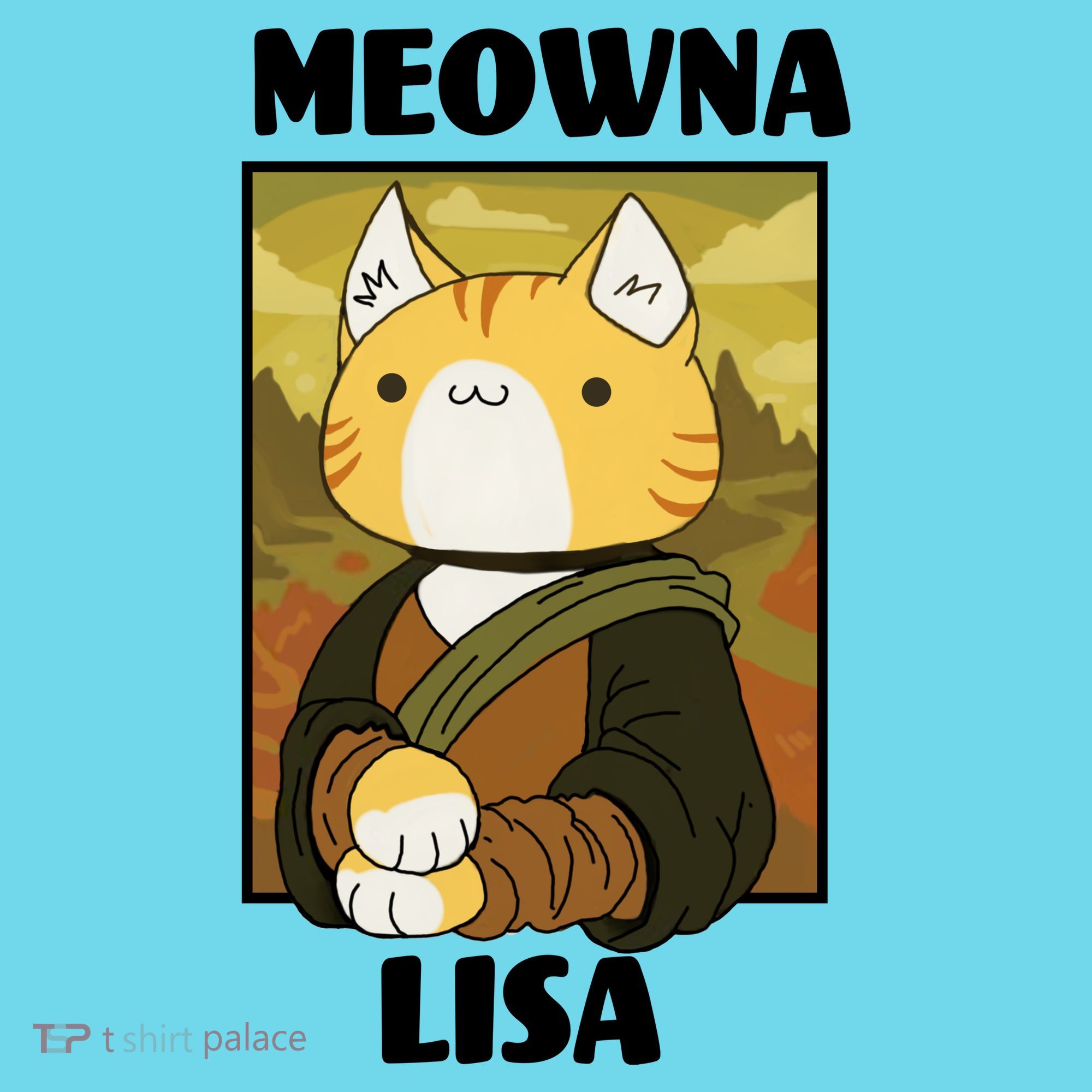 Meowna Lisa Cat Portrait T-Shirt