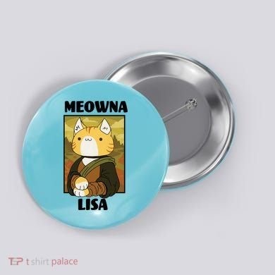 Meowna Lisa Cat Portrait Button