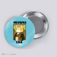Meowna Lisa Cat Portrait Button thumb 0