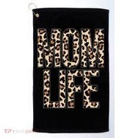 Mom Life Cheetah Print Cute Mother's Day Gift Golf Towel thumb 0