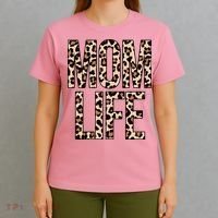 Mom Life Cheetah Print Cute Mother's Day Gift T-Shirt thumb 4