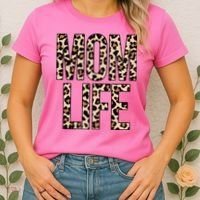 Mom Life Cheetah Print Cute Mother's Day Gift Women's T-Shirt thumb 2