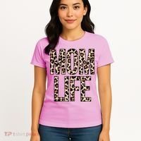 Mom Life Cheetah Print Cute Mother's Day Gift Women's T-Shirt thumb 4