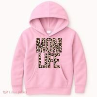 Mom Life Cheetah Print Cute Mother's Day Gift Kids Hoodie thumb 0