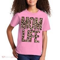 Mom Life Cheetah Print Cute Mother's Day Gift Kids T-Shirt thumb 2