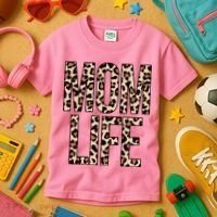 Mom Life Cheetah Print Cute Mother's Day Gift Kids T-Shirt thumb 3