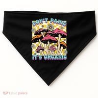 Mushroom Lover Dont Panic Its Organic Psychedelic Groovy USA-Made Doggie Bandana thumb 0