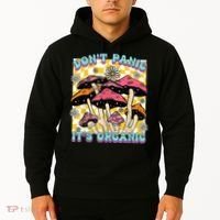 Mushroom Lover Dont Panic Its Organic Psychedelic Groovy Hoodie thumb 2