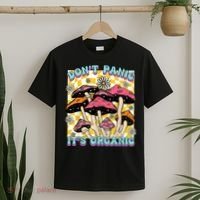 Mushroom Lover Dont Panic Its Organic Psychedelic Groovy T-Shirt thumb 2