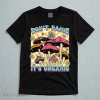 Mushroom Lover Dont Panic Its Organic Psychedelic Groovy T-Shirt thumb 5