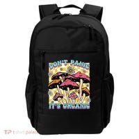 Mushroom Lover Dont Panic Its Organic Psychedelic Groovy Backpack thumb 0