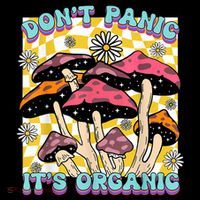 Mushroom Lover Dont Panic Its Organic Psychedelic Groovy Mousepad thumb 1