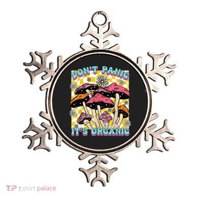 Mushroom Lover Dont Panic Its Organic Psychedelic Groovy Ornament