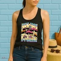 Mushroom Lover Dont Panic Its Organic Psychedelic Groovy Women's Tank Top thumb 2