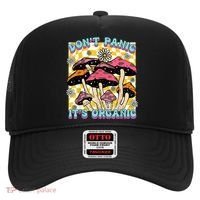 Mushroom Lover Dont Panic Its Organic Psychedelic Groovy Hat thumb 0