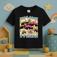 Mushroom Lover Dont Panic Its Organic Psychedelic Groovy Toddler T-Shirt thumb 3