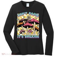Mushroom Lover Dont Panic Its Organic Psychedelic Groovy Women's Long Sleeve Shirt thumb 0
