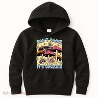 Mushroom Lover Dont Panic Its Organic Psychedelic Groovy Kids Hoodie thumb 0