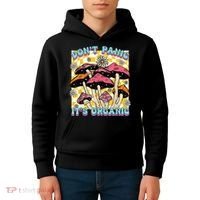 Mushroom Lover Dont Panic Its Organic Psychedelic Groovy Kids Hoodie thumb 4