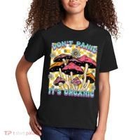 Mushroom Lover Dont Panic Its Organic Psychedelic Groovy Kids T-Shirt thumb 2