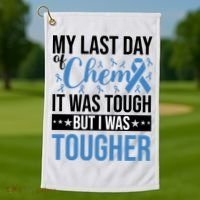My Last Day Of Chemo Colon_black Golf Towel thumb 1