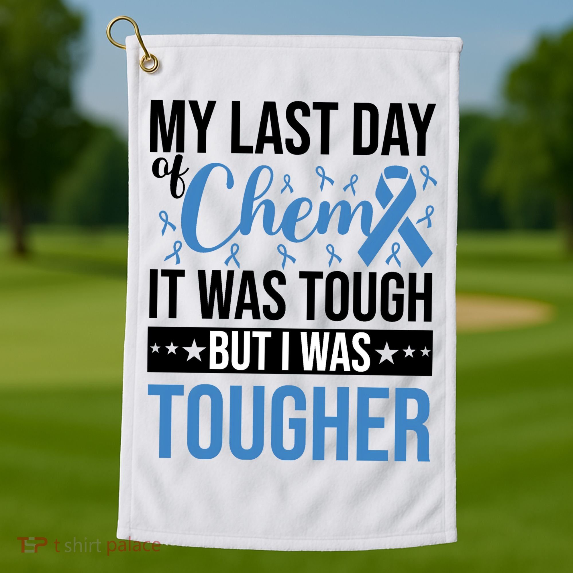 My Last Day Of Chemo Colon_black Golf Towel