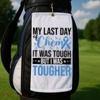 My Last Day Of Chemo Colon_black Golf Towel thumb 2