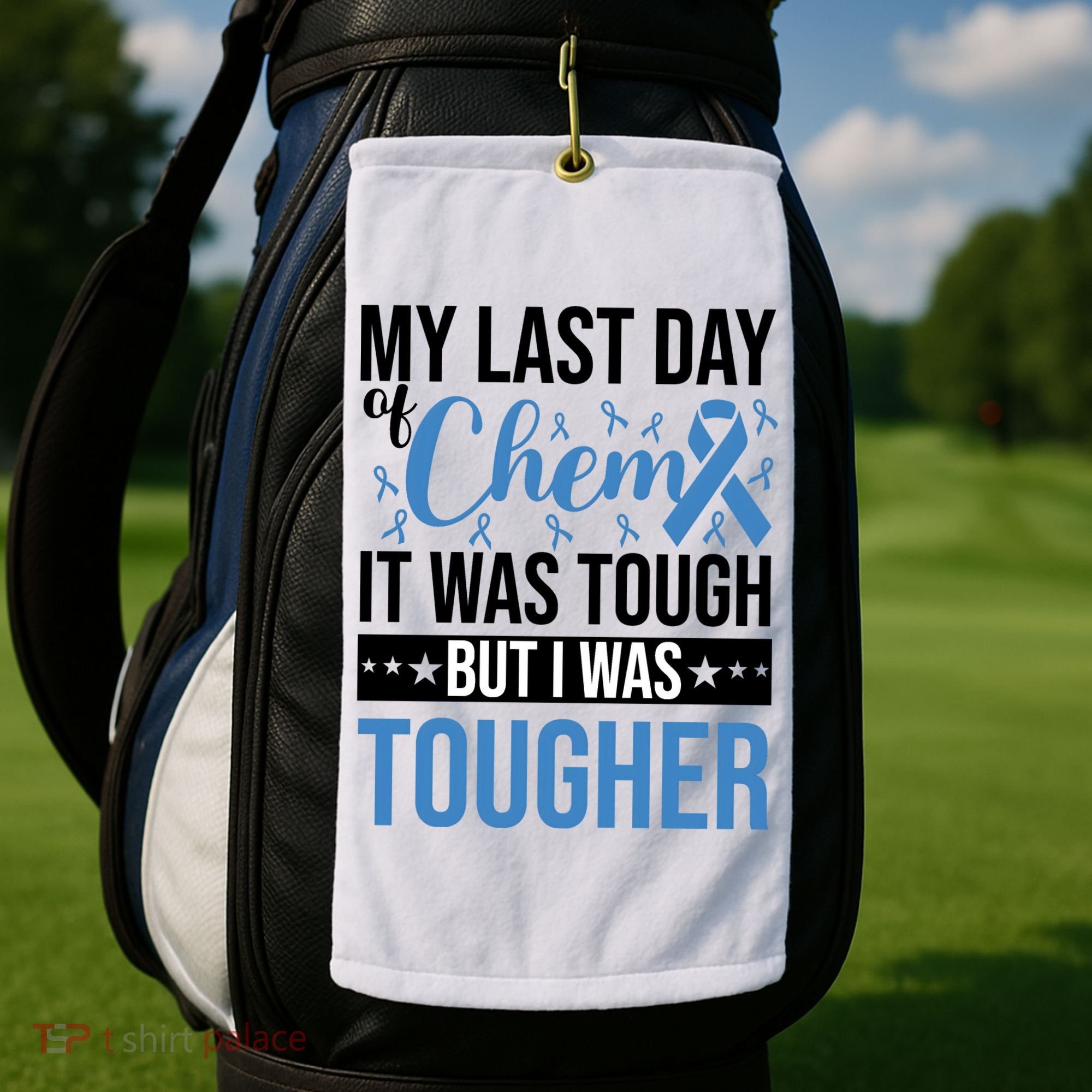 My Last Day Of Chemo Colon_black Golf Towel