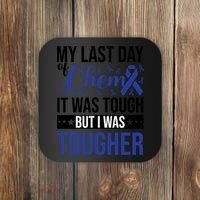 My Last Day Of Chemo Colon_dark Blue_black Coaster thumb 0