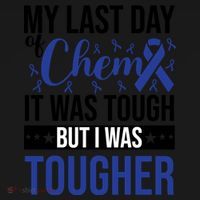 My Last Day Of Chemo Colon_dark Blue_black Coaster thumb 2