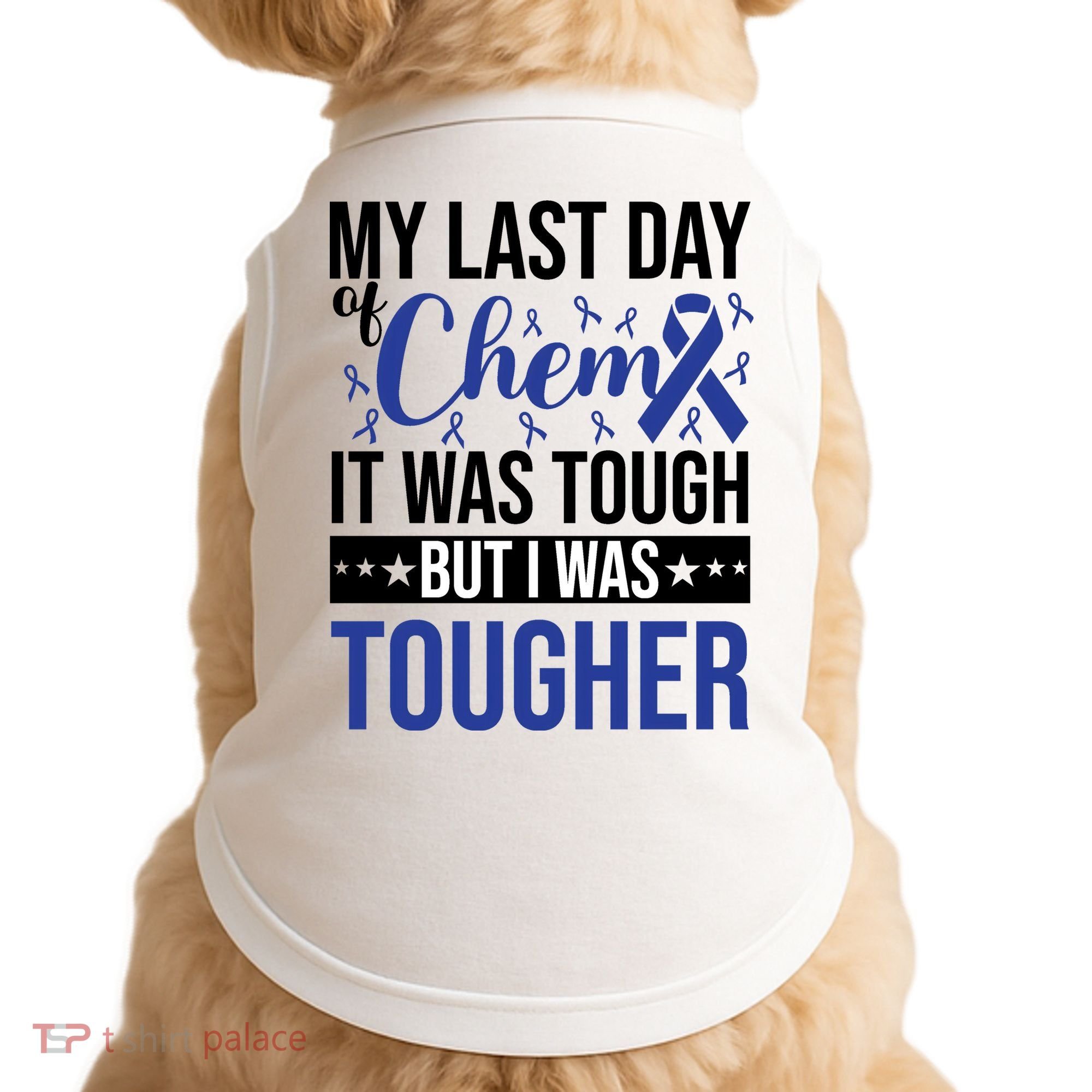 My Last Day Of Chemo Colon_dark Blue_black Doggie Tank