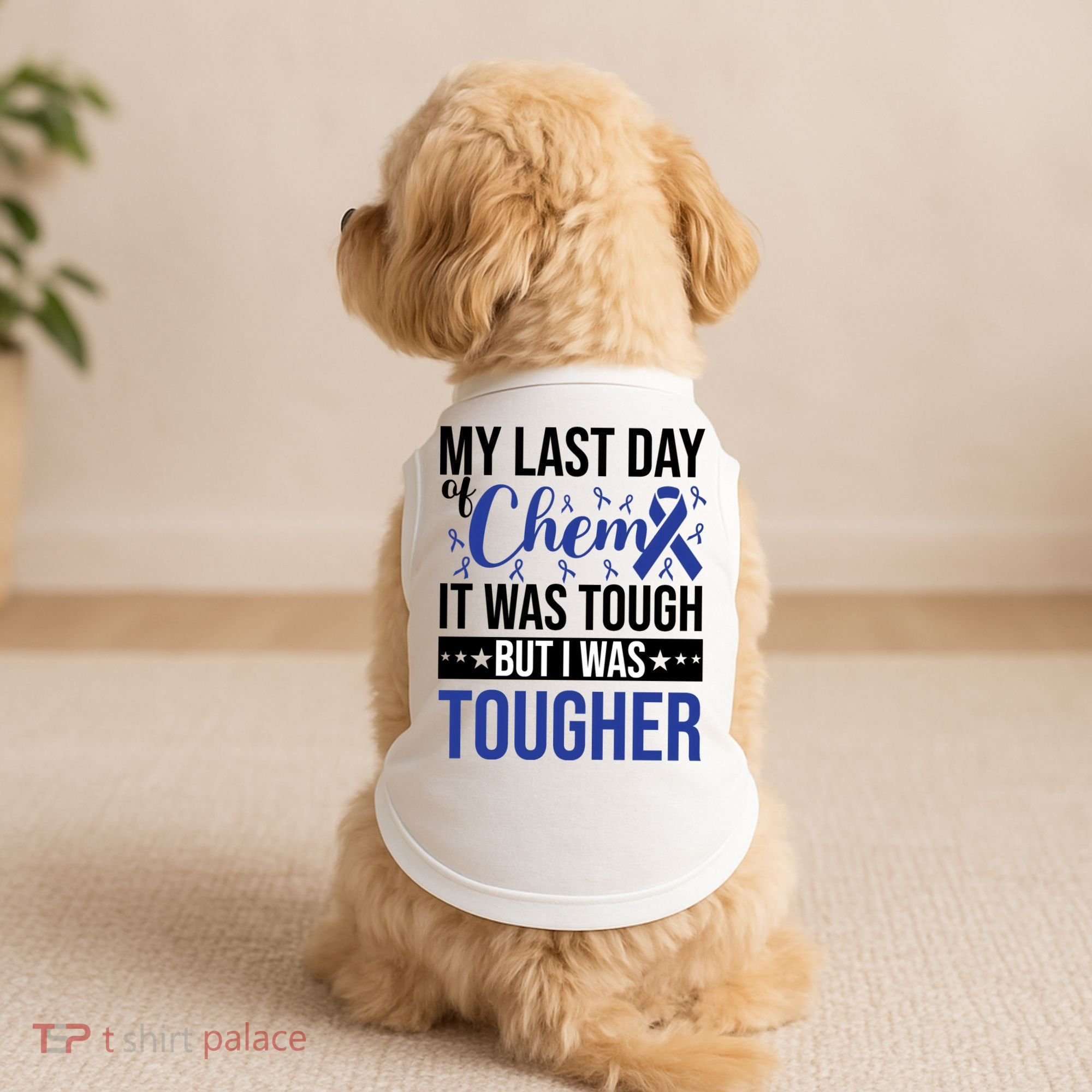 My Last Day Of Chemo Colon_dark Blue_black Doggie Tank