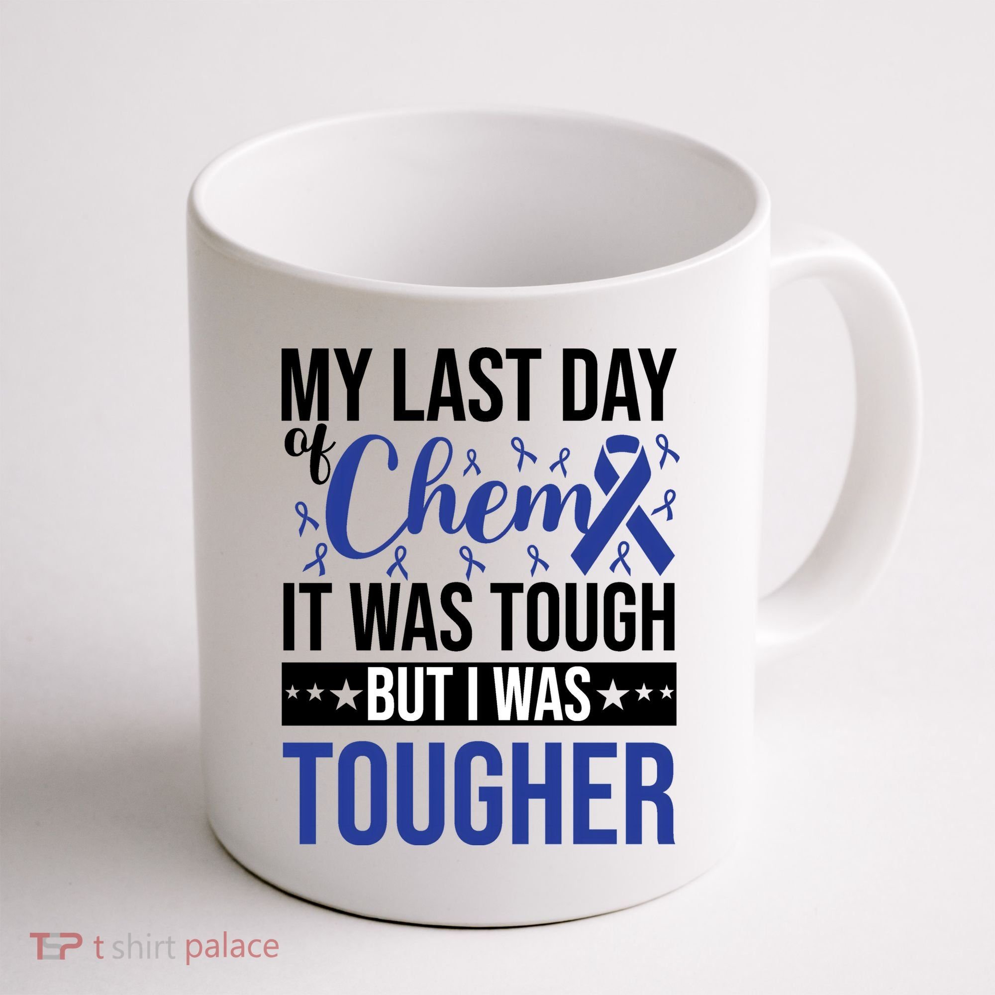 My Last Day Of Chemo Colon_dark Blue_black Coffee Mug