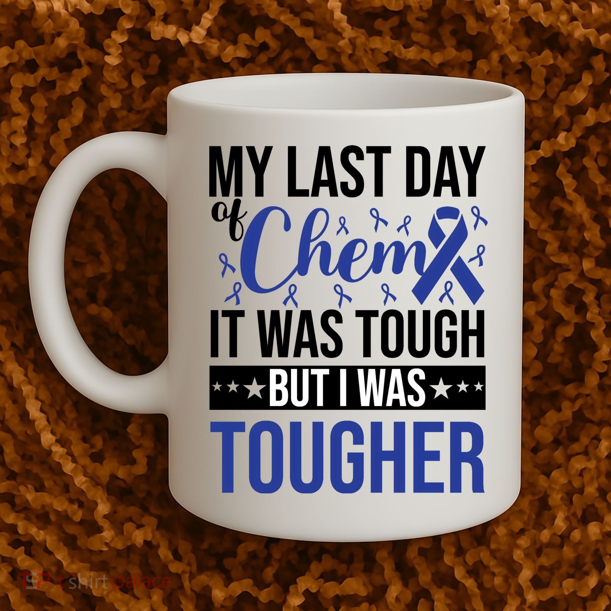 My Last Day Of Chemo Colon_dark Blue_black Coffee Mug