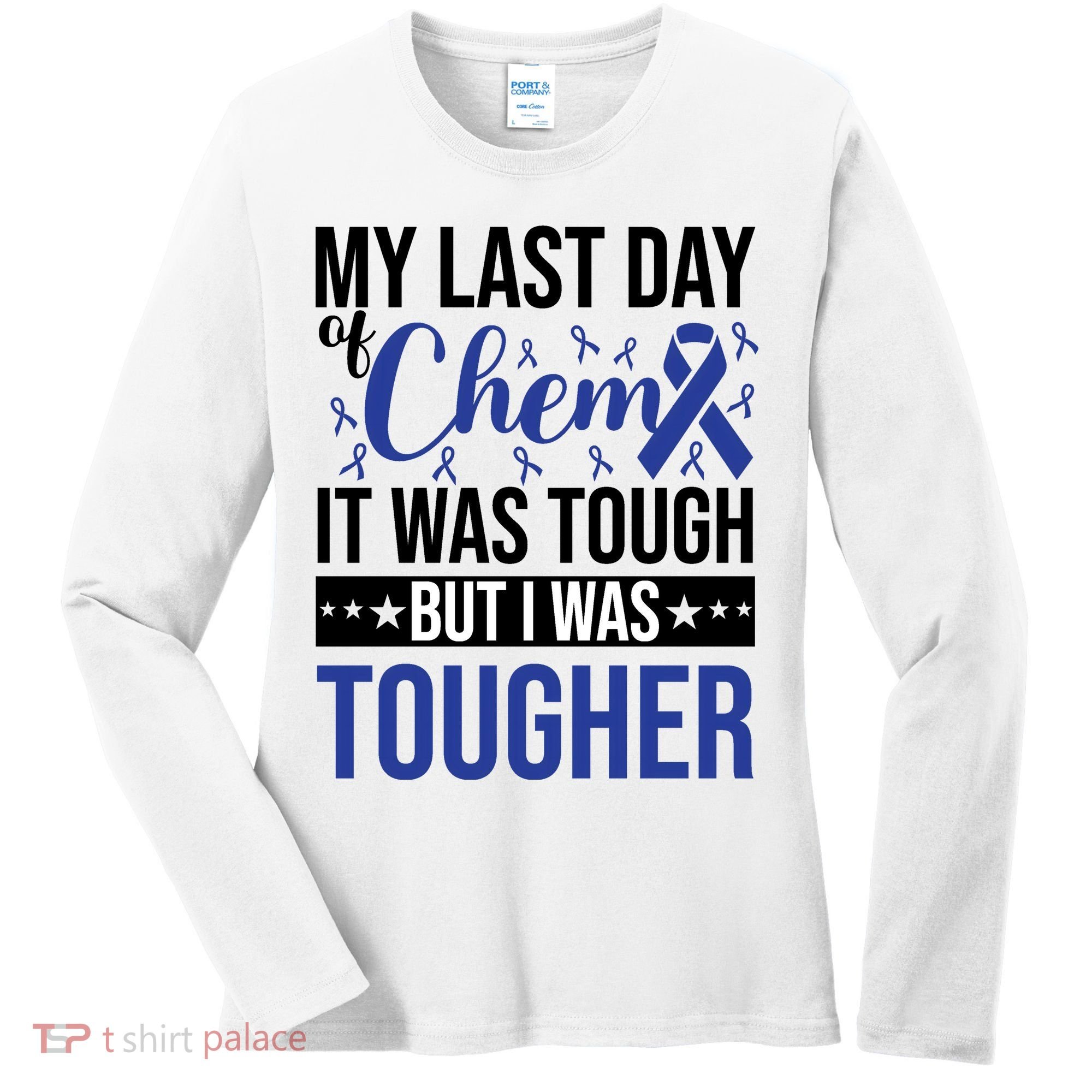 My Last Day Of Chemo Colon_dark Blue_black Women's Long Sleeve Shirt