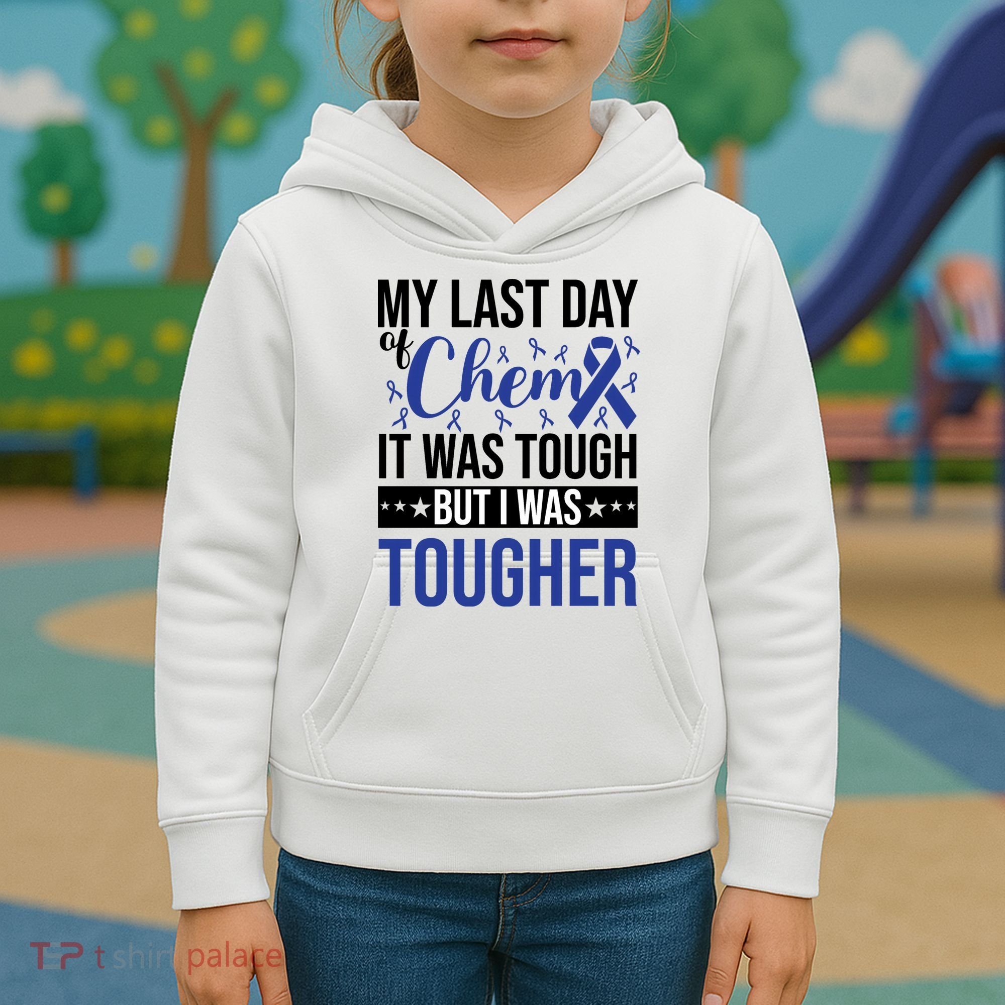 My Last Day Of Chemo Colon_dark Blue_black Kids Hoodie