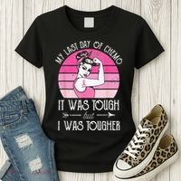 My Last Day Of Chemo Breast Cancer Chemotherapy Survivor Women's T-Shirt thumb 3