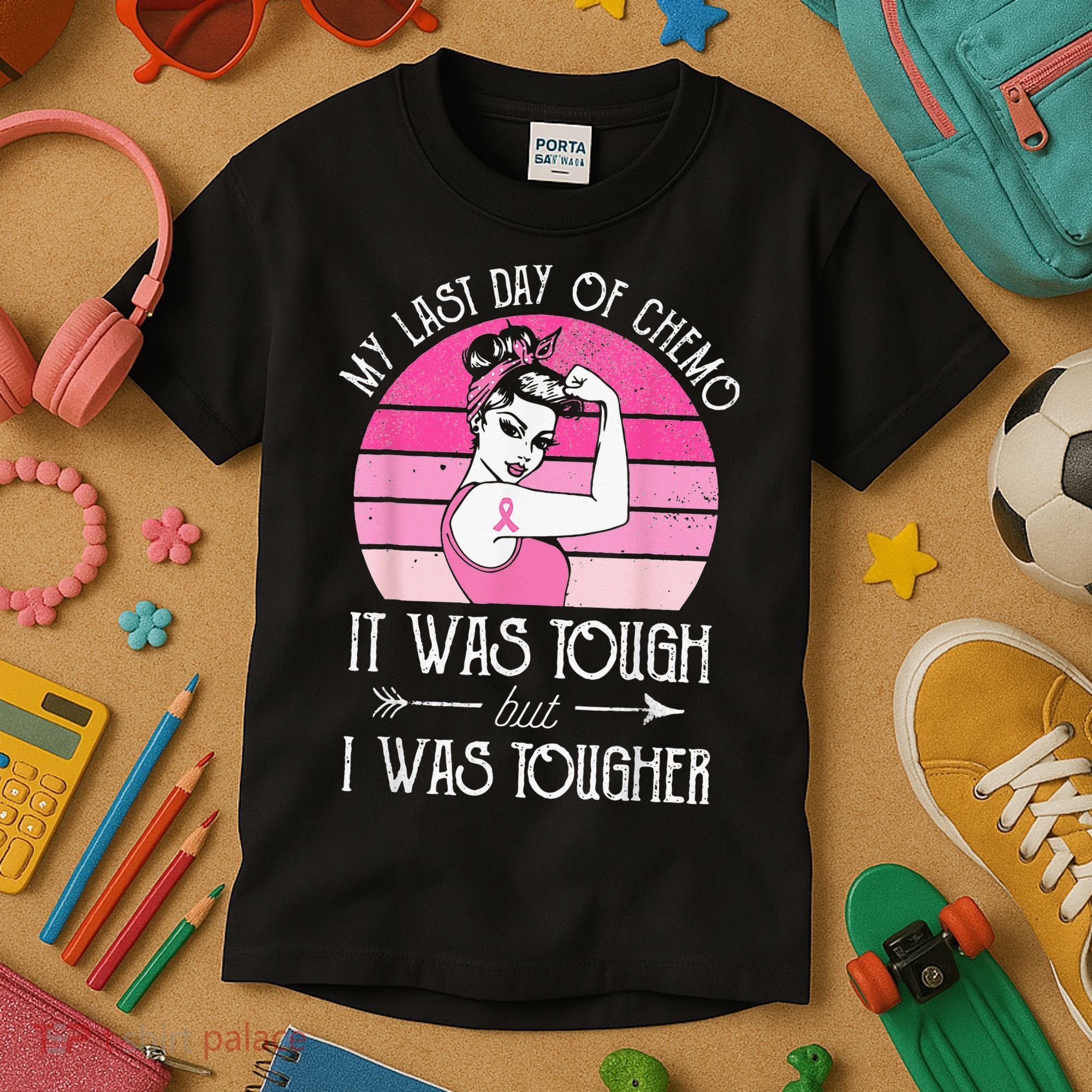 My Last Day Of Chemo Breast Cancer Chemotherapy Survivor Kids T-Shirt