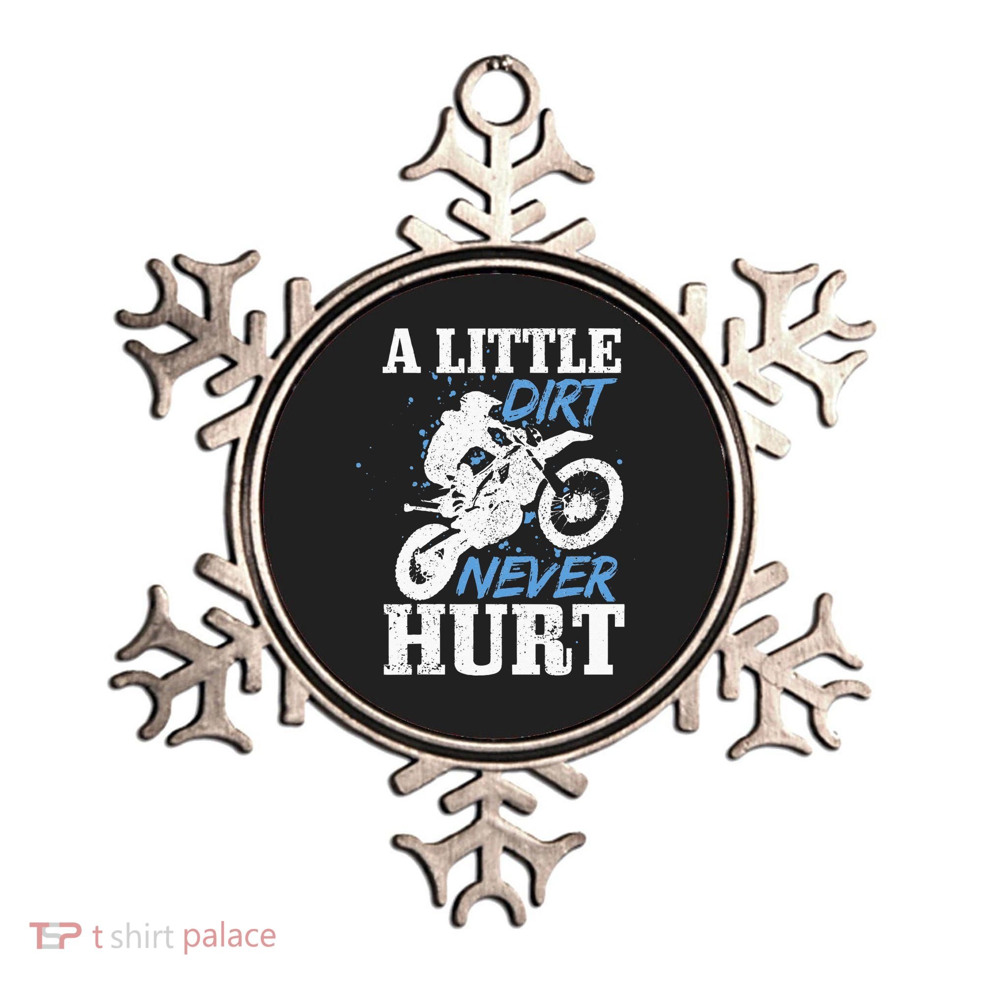 Motocross Little Dirt Never Hurt Dirt Bike MX Racing Biker Ornament