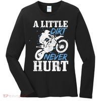 Motocross Little Dirt Never Hurt Dirt Bike MX Racing Biker Women's Long Sleeve Shirt thumb 0
