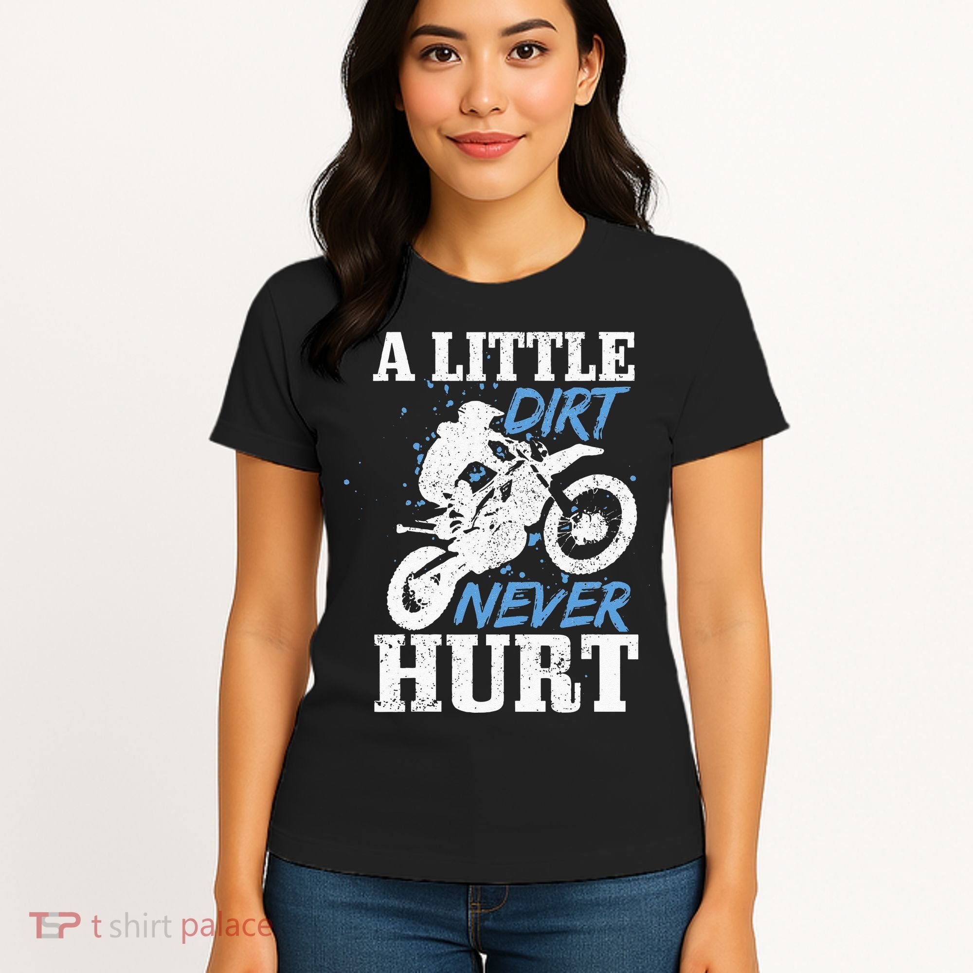 Motocross Little Dirt Never Hurt Dirt Bike MX Racing Biker Women's T-Shirt